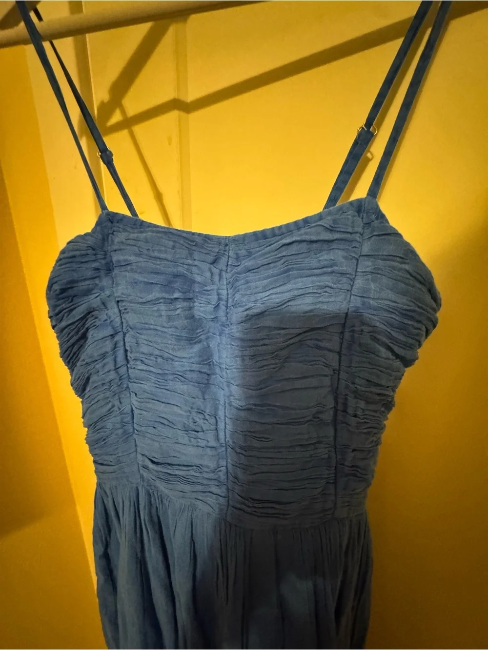 Pranella Boheme Ruched Bodice Spaghetti-Strap Maxi Dress in Blue - Picture 6 of 9